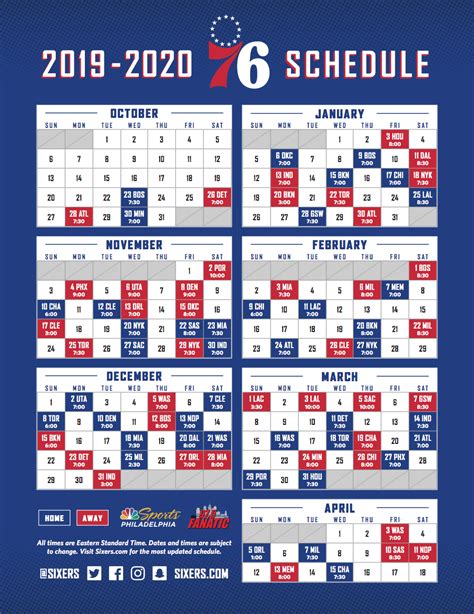 philadelphia 76ers basketball schedule.